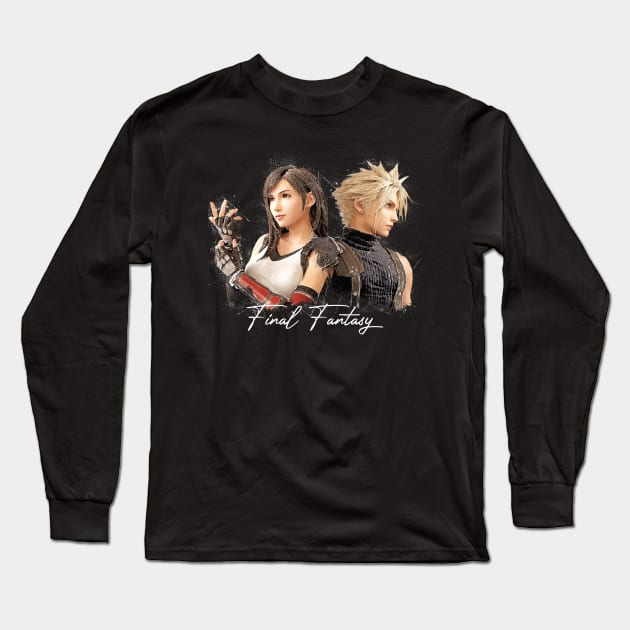 Final Fantasy VII Cloud and Tifa Long Sleeve T-Shirt by Creativedy Stuff